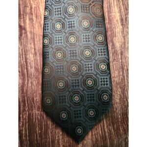 Brand Q Blue Gemotric Shape 100% Microfiber Designed in Italy Neck‎ Tie